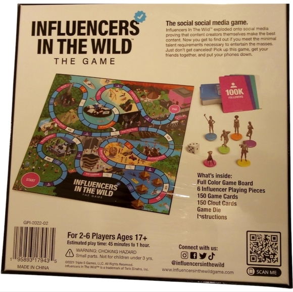Influencers in the Wild Board Game - Ages 17 & up, Family Fun Night 2-6 Players. - Picture 2 of 7